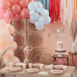 Ginger Ray 8 Assiettes Arc En Ciel Retro