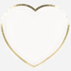 Party Pro 8 Assiettes Coeur Blanches