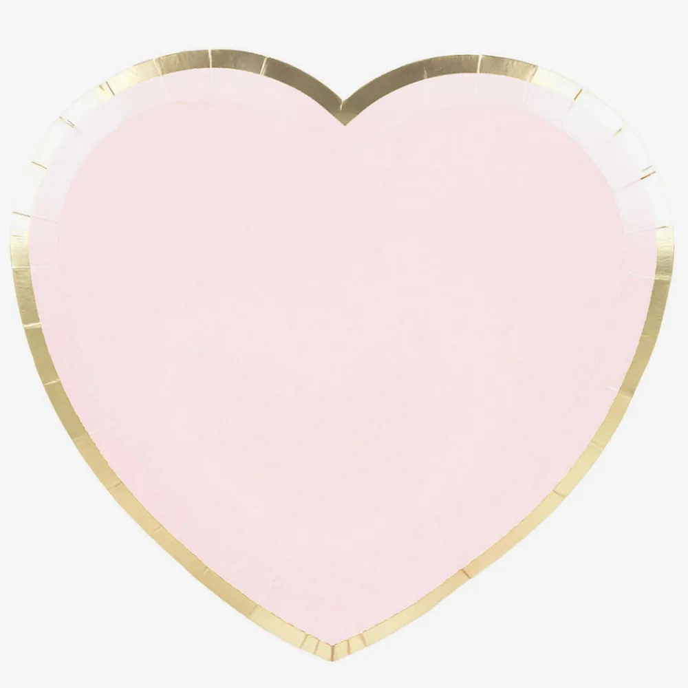 Party Pro 8 Assiettes Coeur Rose Clair