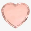 Party Deco 6 Assiettes Coeur Rose Gold