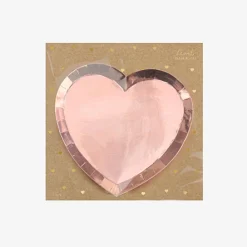 Party Deco 6 Assiettes Coeur Rose Gold