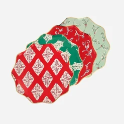 Meri Meri 8 Assiettes De Noel Motifs Block Print