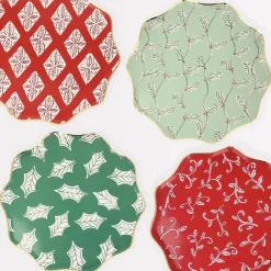 Meri Meri 8 Assiettes De Noel Motifs Block Print