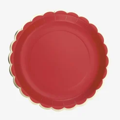 Party Pro 8 Assiettes Festonnees Rouge