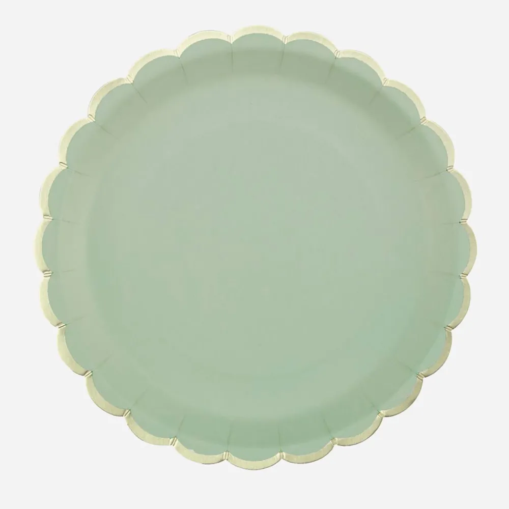 Party Pro 8 Assiettes Festonnees Vert Sauge