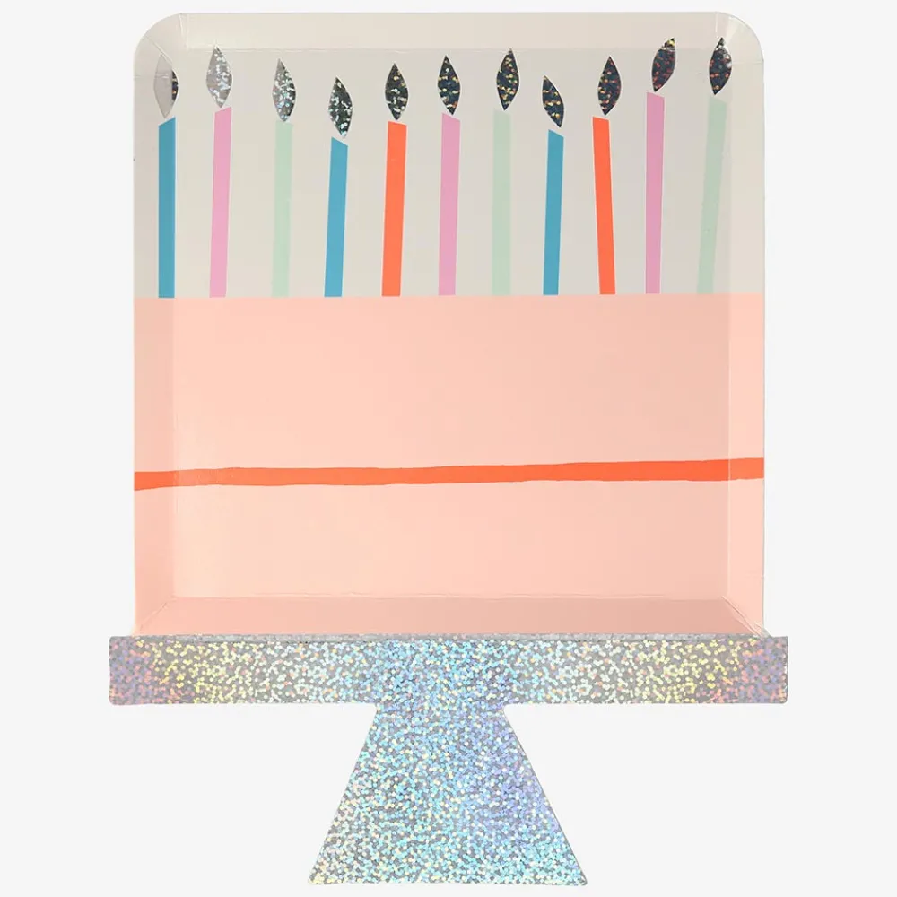 Meri Meri 8 Assiettes Gateau D'Anniversaire