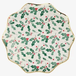 Meri Meri 8 Assiettes Houx Noel