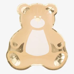 Arty Fêtes Factory 8 Assiettes Ourson Nude Et Dore