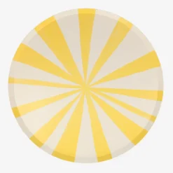 Meri Meri 8 Assiettes Rayures Jaunes