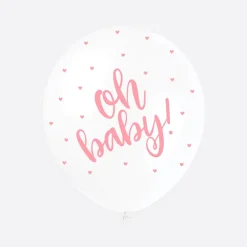 Unique Party 5 Ballons Hello Baby Rose> Ballons De Baudruche À Motif