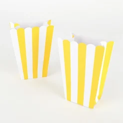 Amscan 5 Boites A Pop Corn - Rayures Jaunes