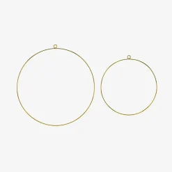 Party Deco 2 Cerceaux En Metal Dore (20 Et 28 Cm)