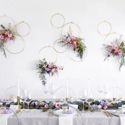 Party Deco 2 Cerceaux En Metal Dore (20 Et 28 Cm)