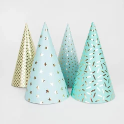 Rico Design 8 Chapeaux Pointus - Bleus Et Metallises> Chapeaux Pointus