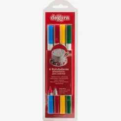 Dekora 4 Feutres Alimentaires Multicolores
