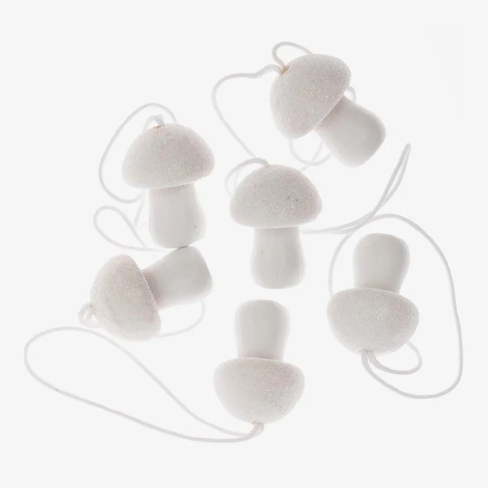 Rico Design 6 Gift Tags Champignons Blancs Pailletes> Papier Cadeau