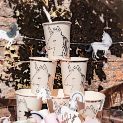 Arty Fêtes Factory 8 Gobelets Licorne Pastel Et Dore