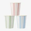 Meri Meri 8 Gobelets Rayures Pastel