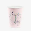 Party Deco 6 Gobelets Roses B' Day