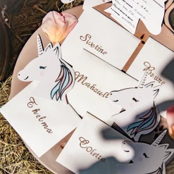 Arty Fêtes Factory 8 Invitations Anniversaire Licorne Pastel Et Dore> Invitations
