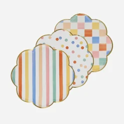 Meri Meri 8 Petites Assiettes Motifs Colores