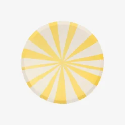 Meri Meri 8 Petites Assiettes Rayures Jaunes