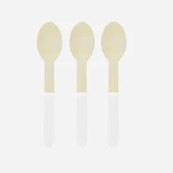 Party Pro 8 Petites Cuilleres En Bois Blanc