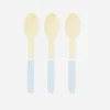 Party Pro 8 Petites Cuilleres En Bois Bleu Clair
