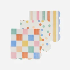 Meri Meri 16 Petites Serviettes Motifs Colores