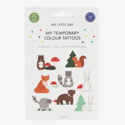 My Little Day 1 Planche De 8 Tatouages Animaux De La Foret> Tatouages Éphémères