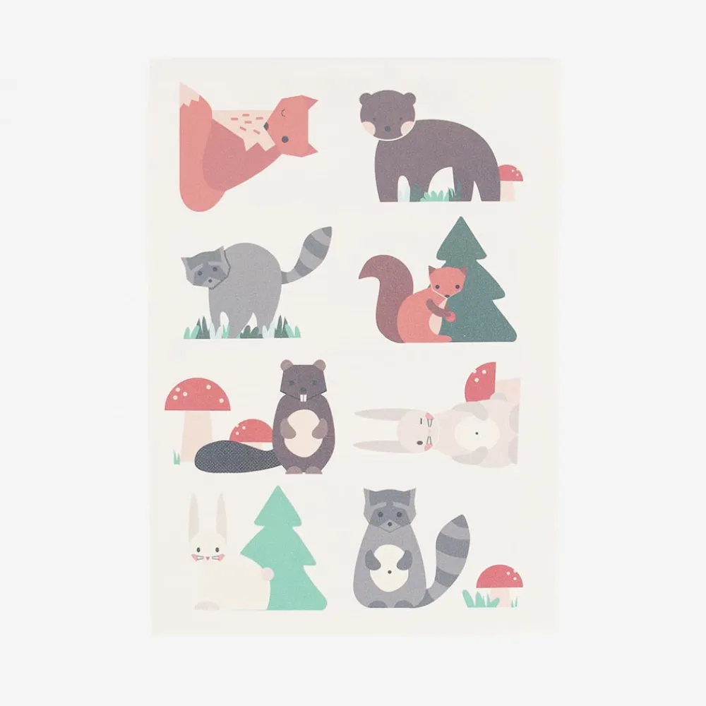 My Little Day 1 Planche De 8 Tatouages Animaux De La Foret> Tatouages Éphémères