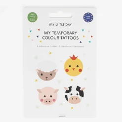 My Little Day 1 Planche De 8 Tatouages Animaux De La Ferme> Tatouages Éphémères