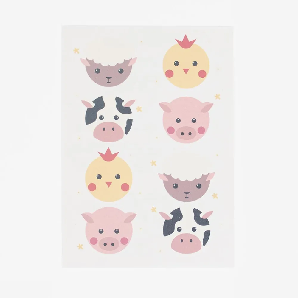 My Little Day 1 Planche De 8 Tatouages Animaux De La Ferme> Tatouages Éphémères
