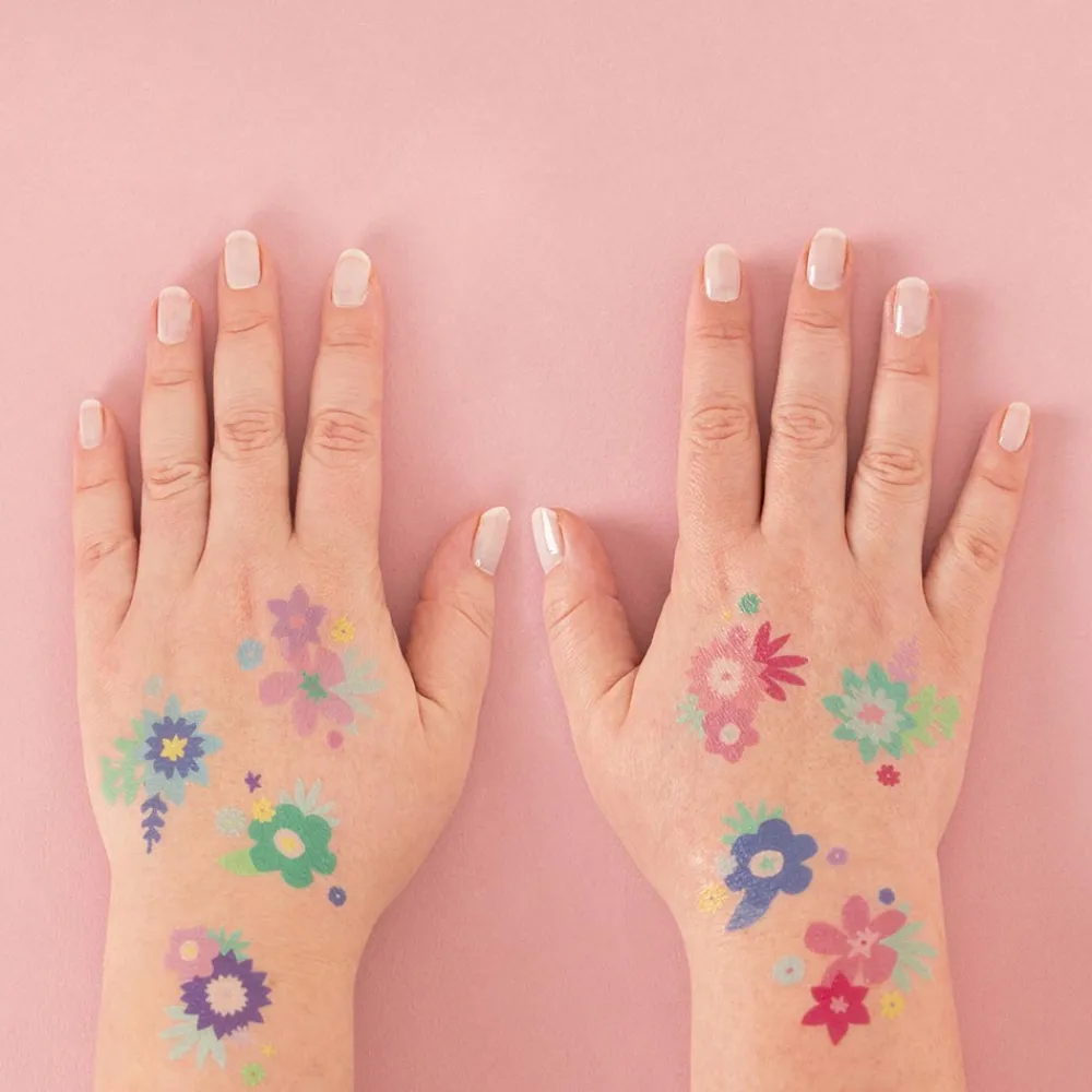 My Little Day 1 Planche De 8 Tatouages Fleurs Colorees> Tatouages Éphémères