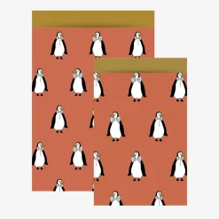 House of Products 1 Pochette En Papier Pingouin Terracotta> Pochettes Cadeaux