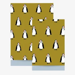 House of Products 1 Pochette En Papier Pingouin Moutarde> Pochettes Cadeaux