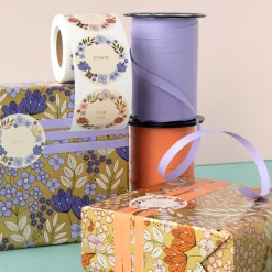 House of Products 1 Rouleau De Papier Cadeau Fleurs Violettes><noscript><img width=