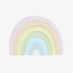 Ginger Ray 16 Serviettes - Arc-En Ciel Pastel Et Iridescent
