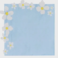Ginger Ray 16 Serviettes Bleues A Fleurs