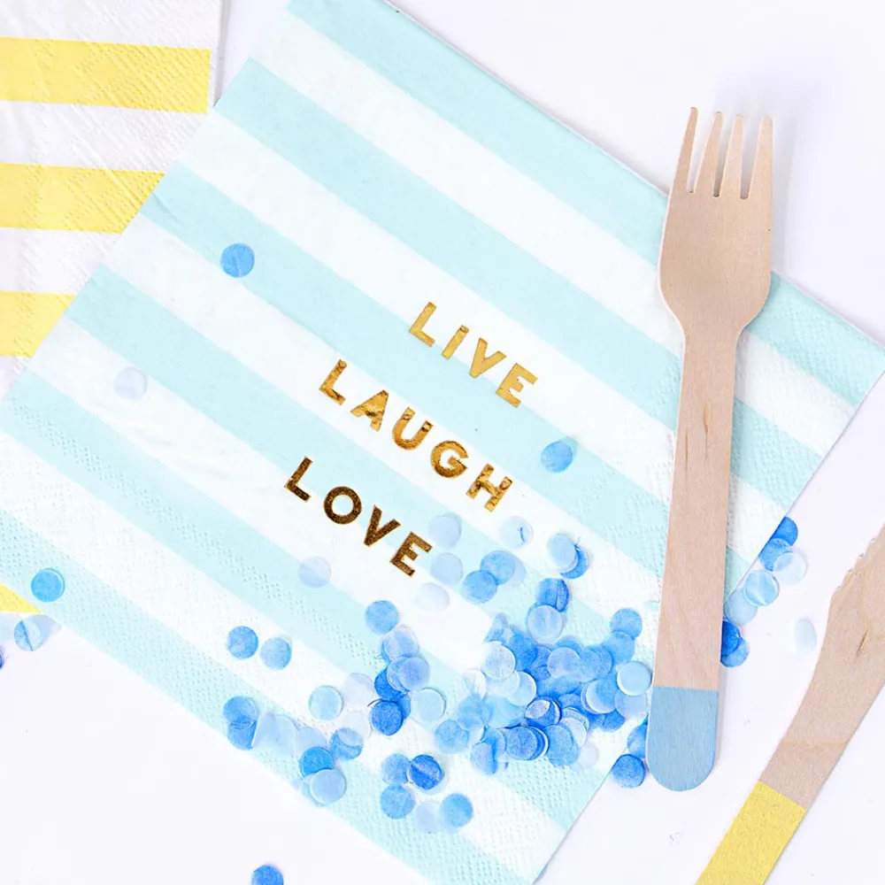 Party Deco 20 Serviettes Bleues A Message