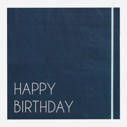 Ginger Ray 16 Serviettes Bleues Happy Birthday