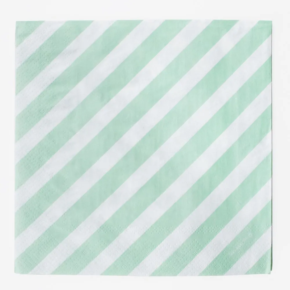 My Little Day 20 Serviettes Rayures Aqua