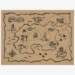 Party Deco 6 Sets De Table - Carte Au Tresor Pirate