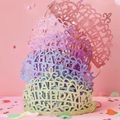 Meri Meri 8 Tiares Glitter Happy Birthday> Chapeaux Pointus