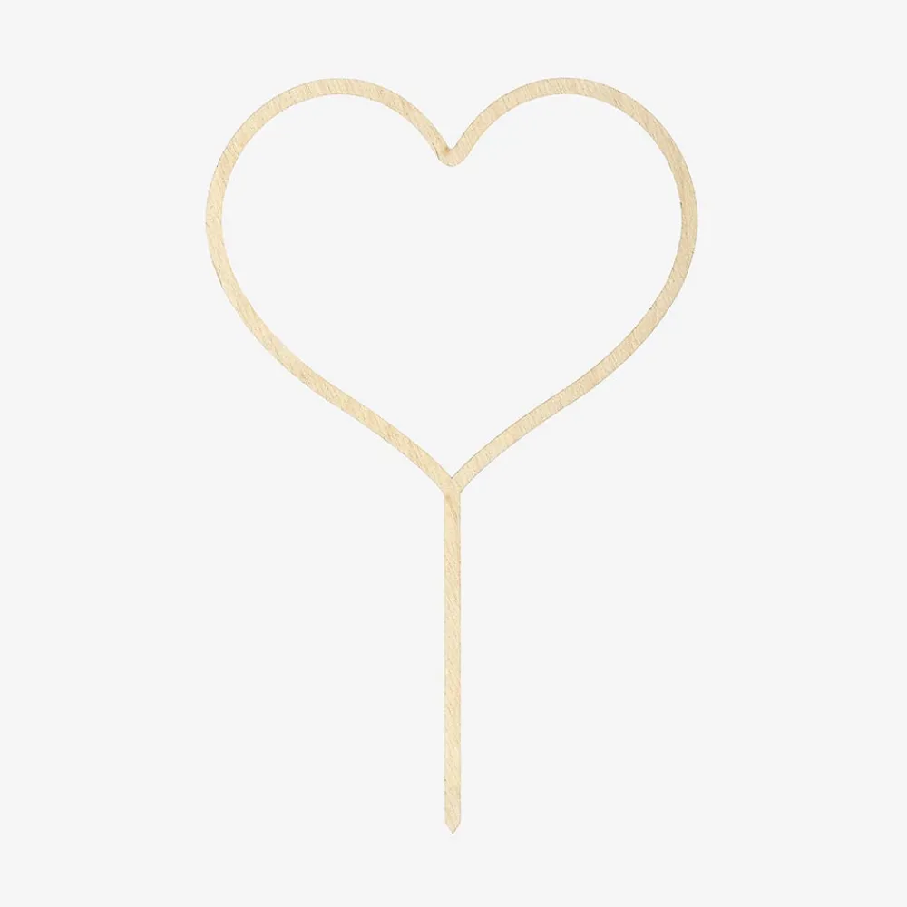 Party Deco 1 Topper Coeur En Bois