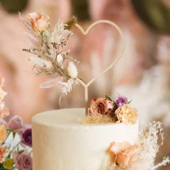 Party Deco 1 Topper Coeur En Bois
