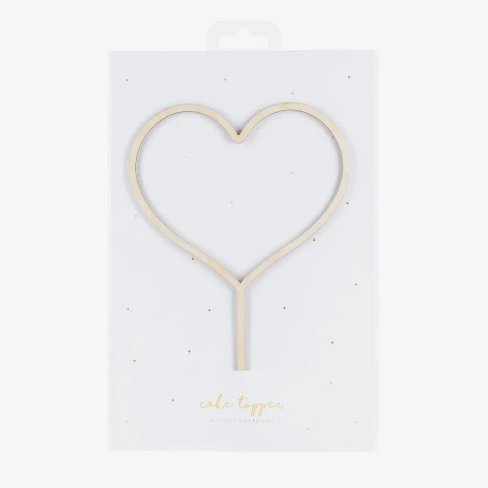Party Deco 1 Topper Coeur En Bois