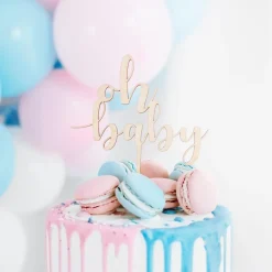 Party Deco 1 Topper En Bois Oh Baby