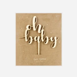 Party Deco 1 Topper En Bois Oh Baby