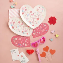 Party Deco 6 Toppers Coeur Rouge
